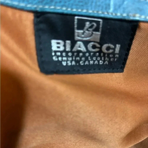 Biacci hand painted peacock feathers floral satchel handbag - Picture 6 of 6